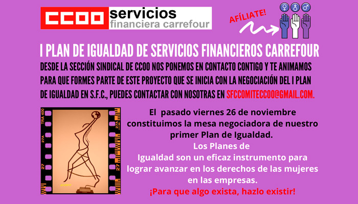 Primer Plan de Igualdad en servicios financieros de Carrefour