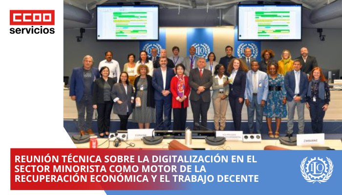 foto del grupo de trabajo de la reunión técnica de la OIT sobre comercio minorista y digitalización 