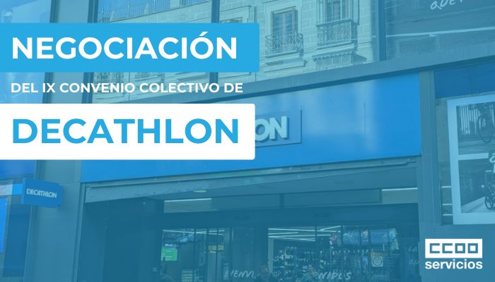infografía web comunicado negociación del Convenio Colectivo de Decathlon