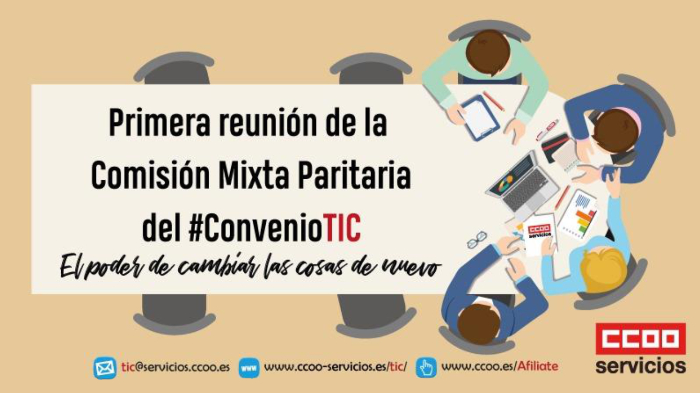 infografía Primera reunión de la Comisión Mixta Paritaria del Convenio de TIC