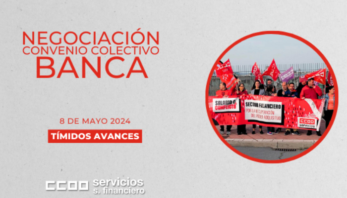 imagen web de CCOO para informar sobre la reunión de negociación del convenio de banca