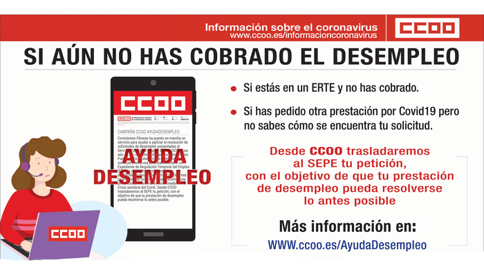 Ayida desempleo y ERTE CCOO