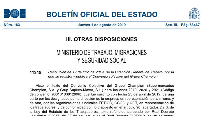 Captura publicación en BOE