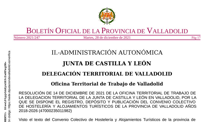 recorte de la publicación 