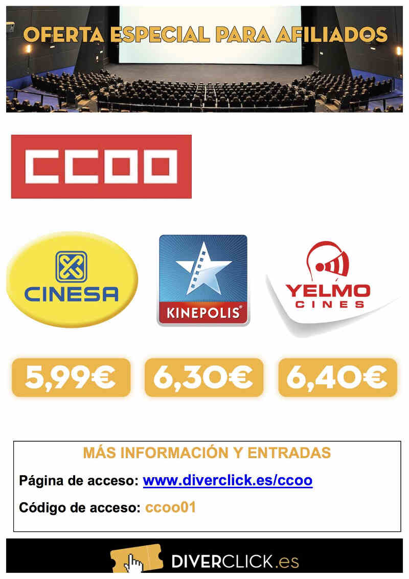 Oferta cine afiliados ccoo