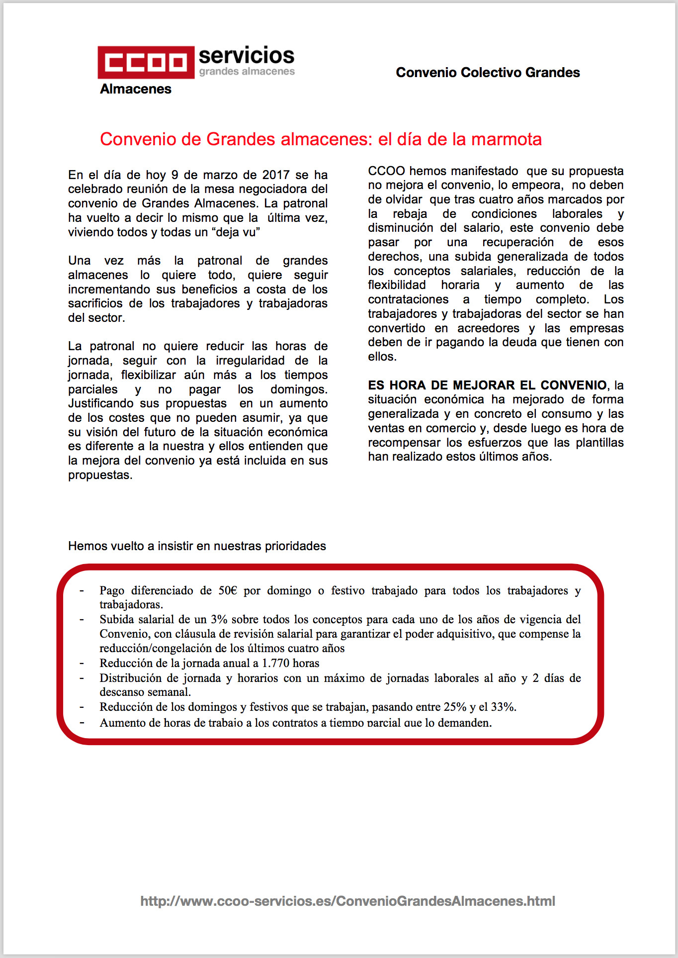 Pagina 1 del Tercer comunicado