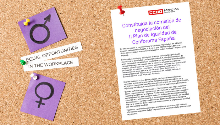 tablón CCOO Igualdad Conforama