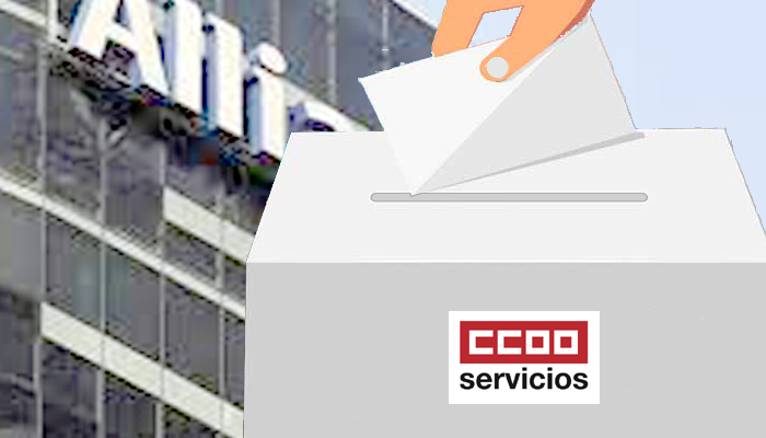 urna votación, papeleta CCOO en edificio ALLIANZ
