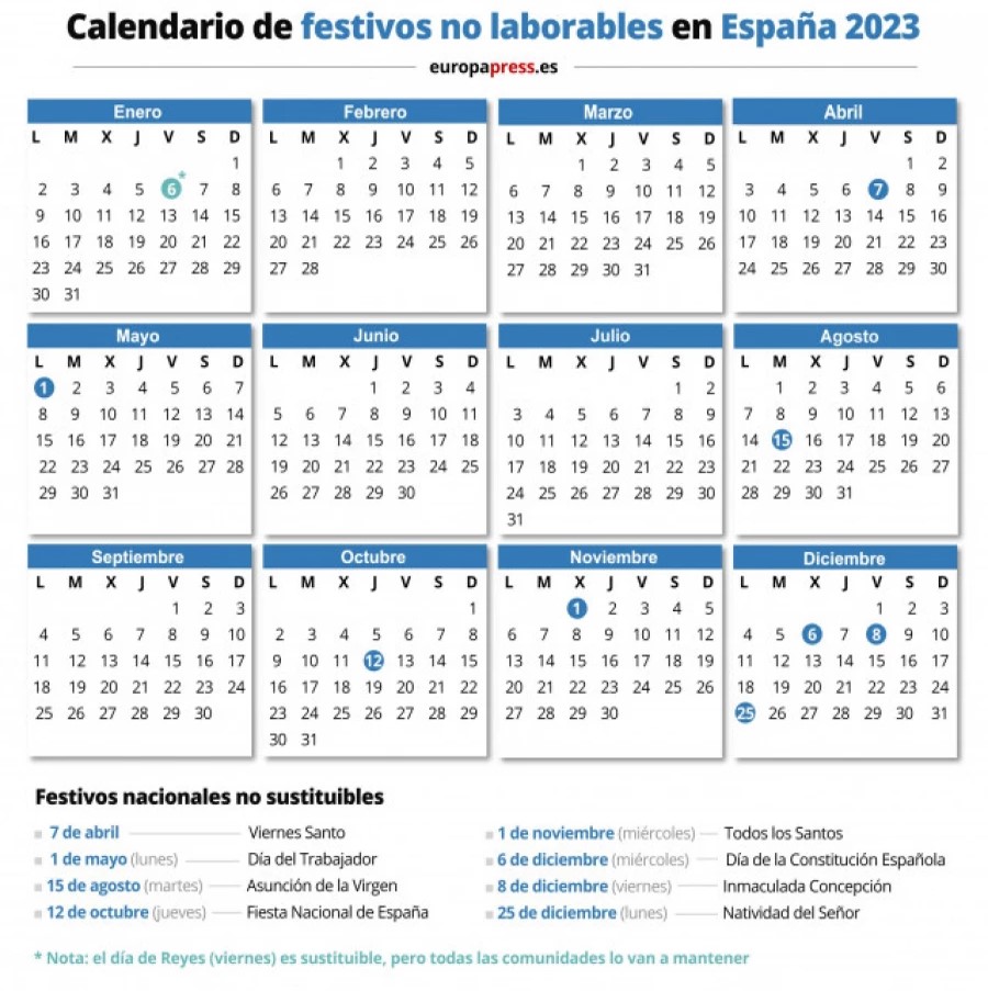 Dias Festivos Palma 2023 Calendario Laboral 2023. Publicado en el BOE