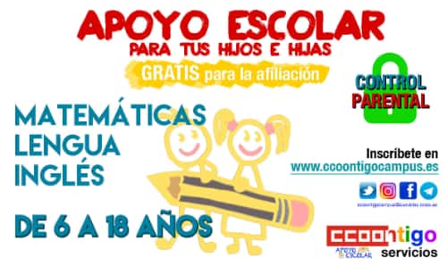 Apoyo escolar afiliación CCOO 