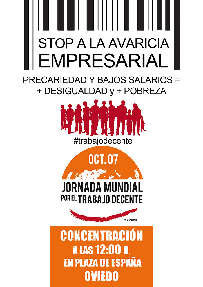 jornada mundial trabajo decente cartel oviedo