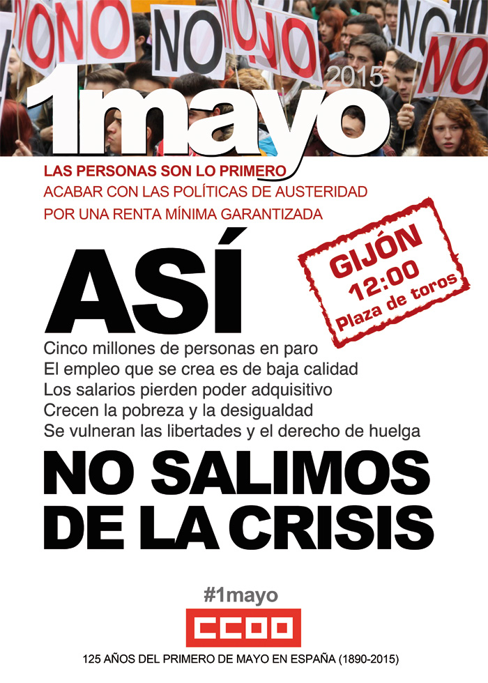cartel primero de mayo en asturias gijon 2015