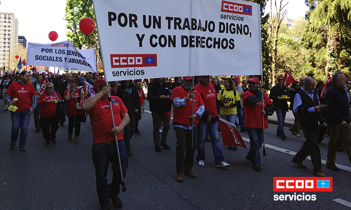 primero de mayo asturias oviedo 2016 pancarta ccoo servicios