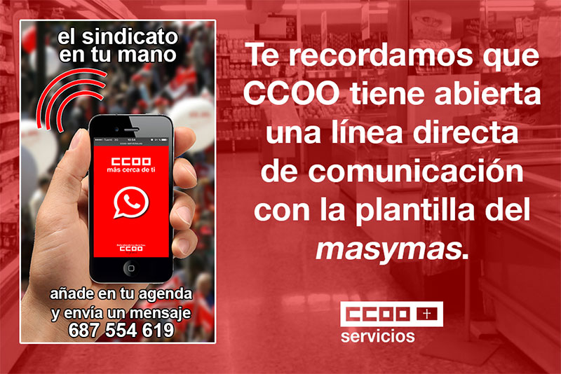 ccoo masymas cerca de ti lista difusión whatsapp