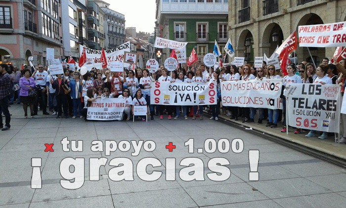 + 1000 gracias apoyo los telares manifestación aviles