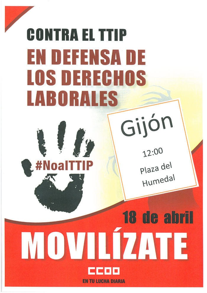 Cartel contra el TTIP gijon