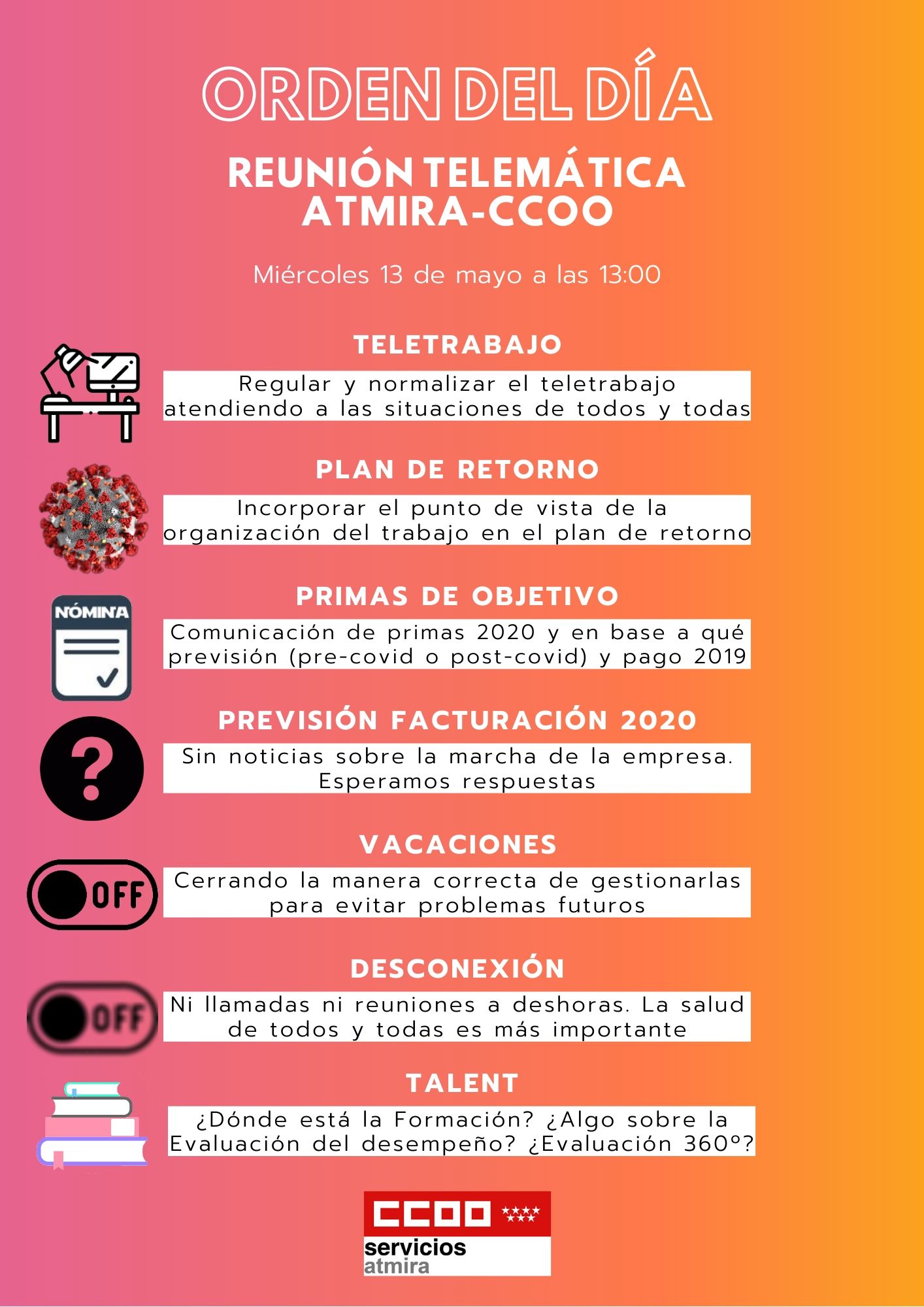 Reunión CCOO-ATMIRA
