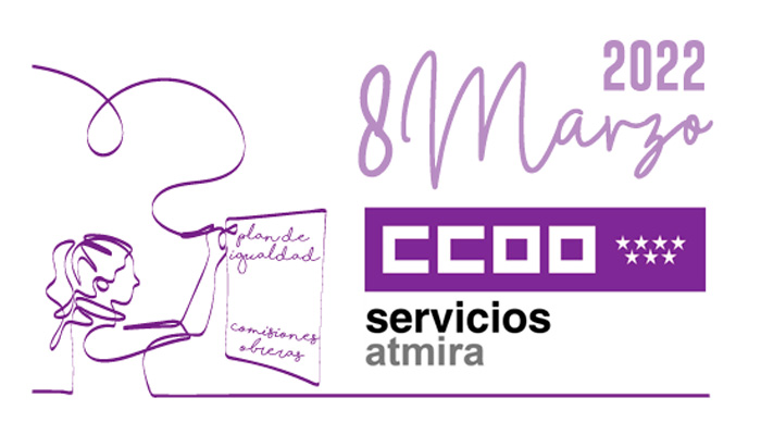 nota web CCOO Madrid Atmira Mujer, Igualdad, 8 de marzo 2022