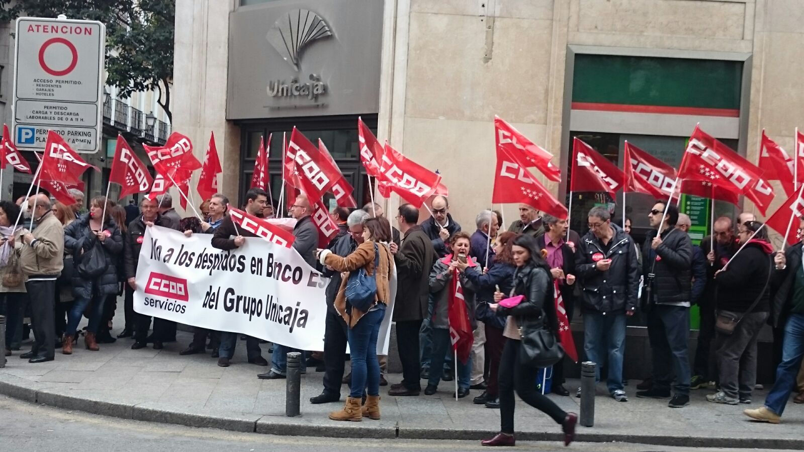 Concentración de empleados en Madrid