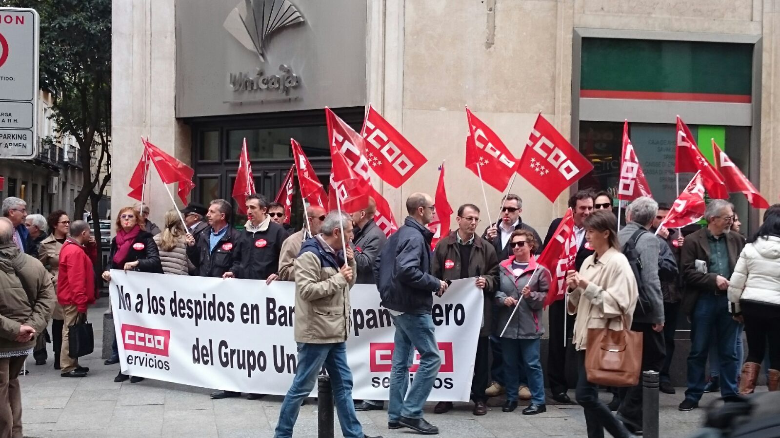 Concentración de empleados en Madrid