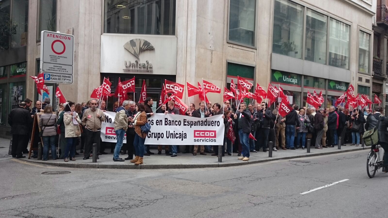 Concentración de empleados en Madrid