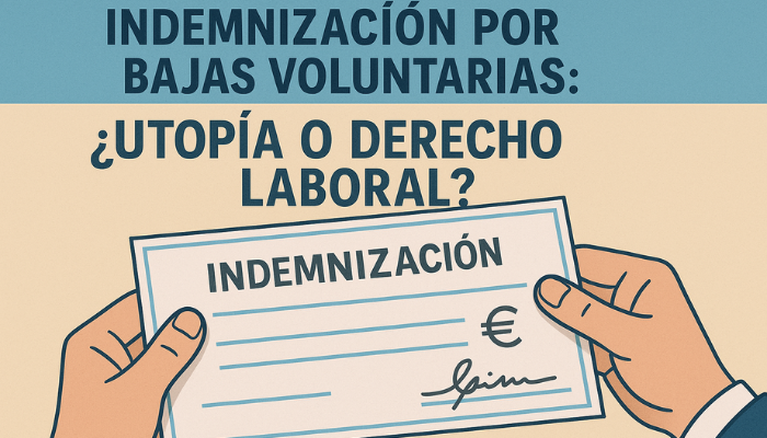 unas manos sosteniendo un cheque de una indemnización por despido
