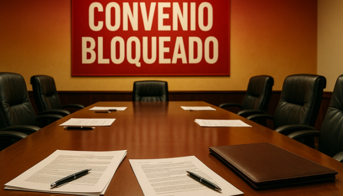 Protesta sindical por el bloqueo de la negociación colectiva en GMR, empresa pública del Gobierno de Canarias.