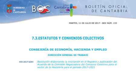 Convenio hostelera Cantabria