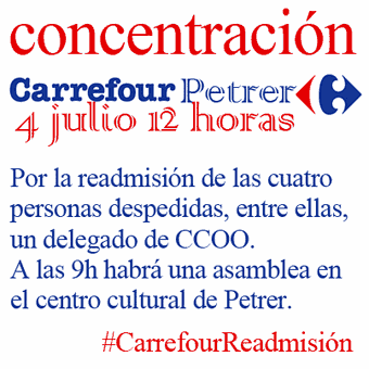 Carrefour de Petrer amenaza la libertad sindical