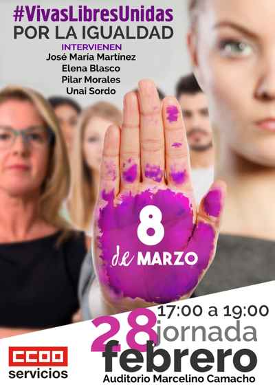 Acto huelga mujeres federación servicios de CCOO