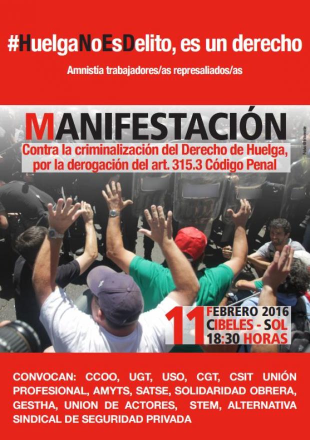 Huelga no es delito manifestacion