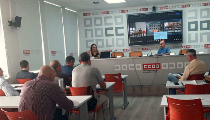 fotografía de la sala del pleno presencial de CCOO BBVA de Castilla y León