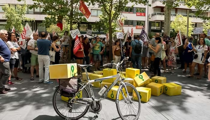 Manifestación condiciones de trabajo riders