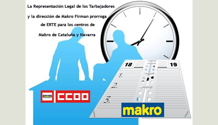 Prorroga ERTE Makro Navarra y Catalunya