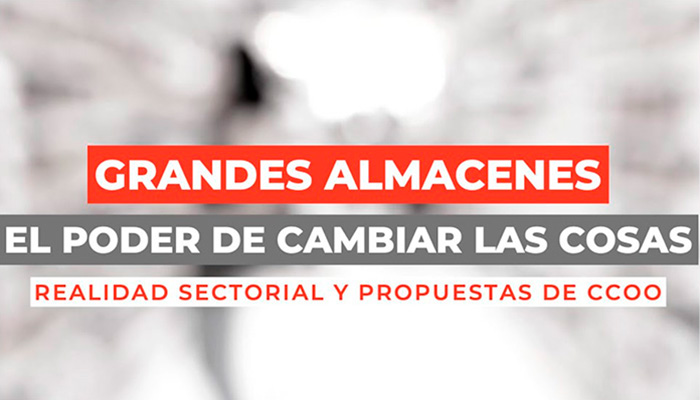 caratula convocatoria rueda de prensa análisis y propuestas de CCOO para el sector grandes almacenes