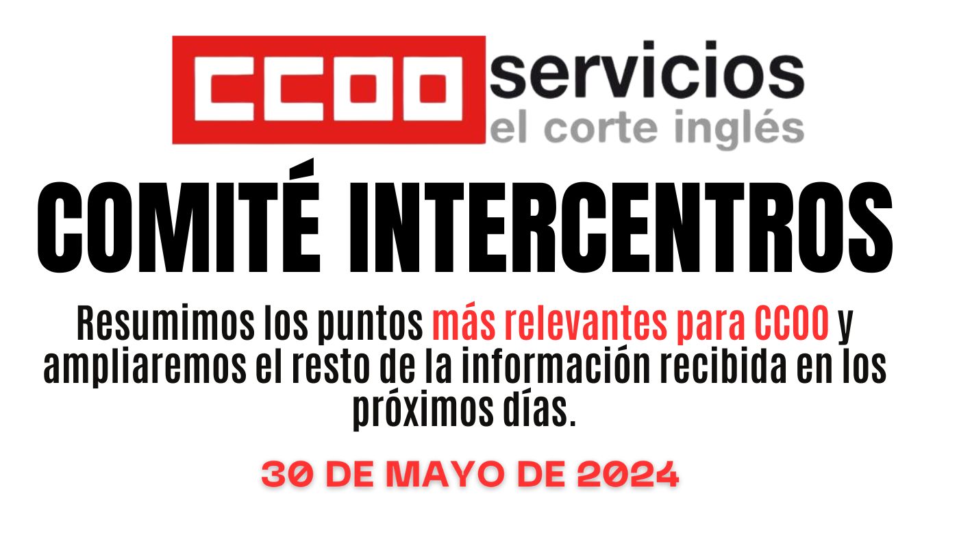 CCOO ECI  EL CORTE INGLÉS COMITÉ INTERCENTROS REUNIÓN 30 DE MAYO DE 2024 30/05/2024