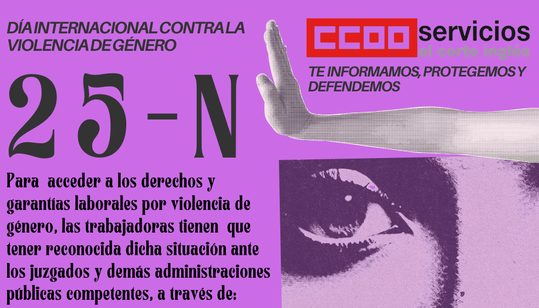 CCOO ECI CCOO ECIS 25N DIA INTERNACIONAL DE LA ELIMINACIÓN DE LA VIOLENCIA CONTRA LA MUJER RECONOCIMIENTO LEGAL VÍCTIMA DE VIOLENCIA DE GÉNERO