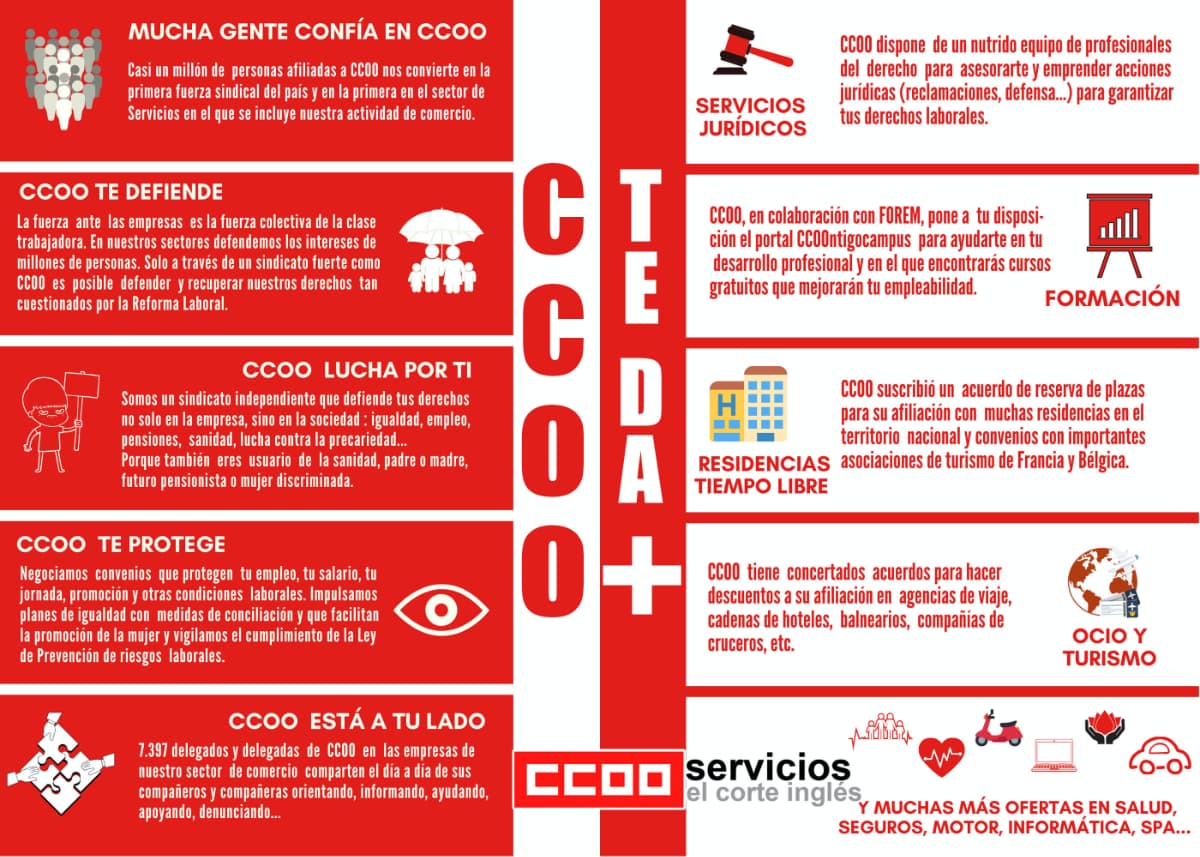 afiliación CCOO El Corte inglés