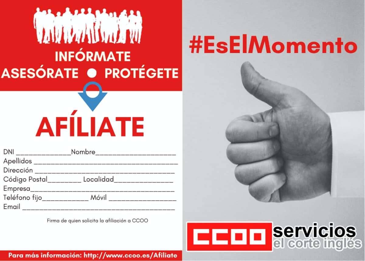 AFiliate a CCOO EL Corte Inglés