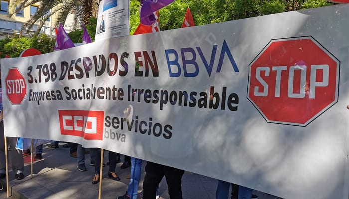 Pancarte despidos BBVA