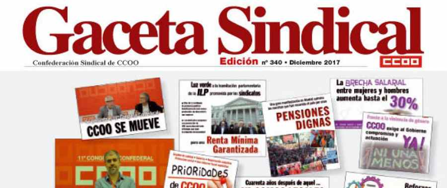 Gaceta Sindical CCOO. Balance 2017