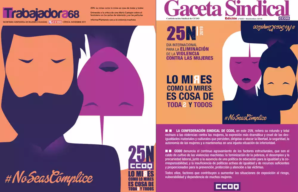 Gaceta Sindical y REvista trabajadora 25 N Contra violencia machista