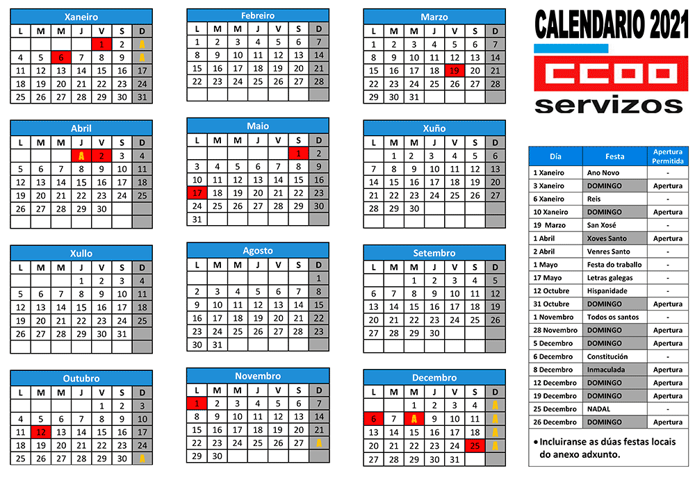 Calendario Laboral 2019