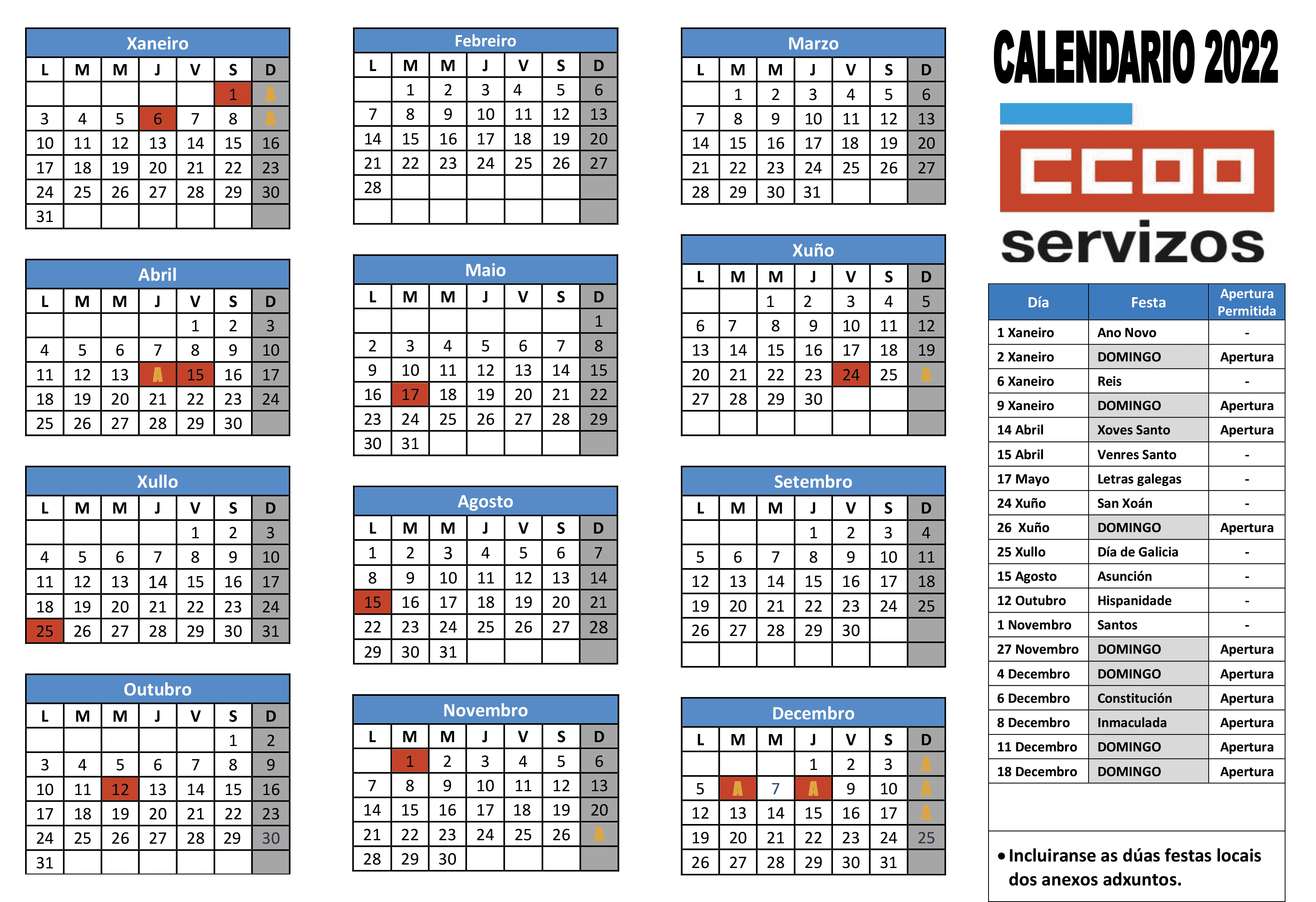 Calendario Laboral 2019