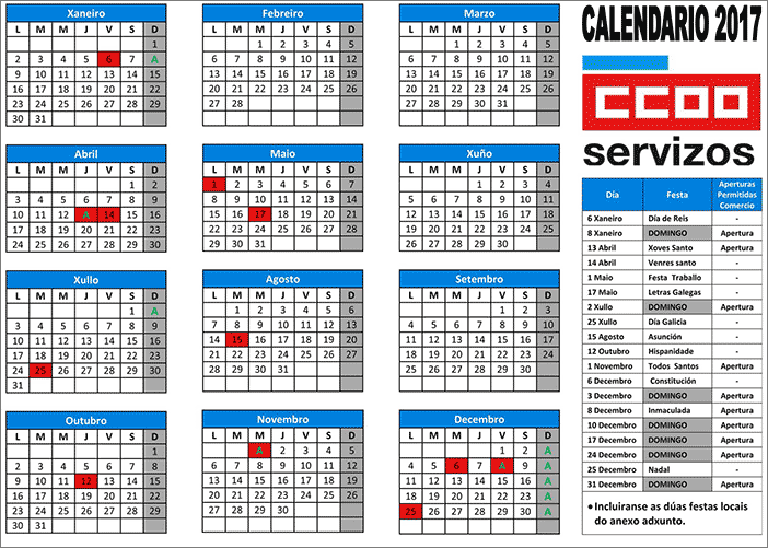calendario laboral 2017