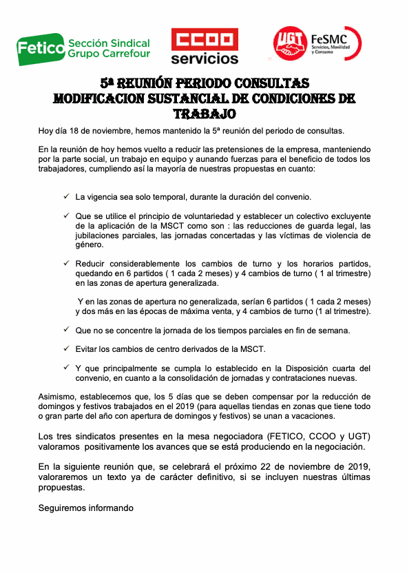 MODIFICACION SUSTANCIAL DE CONDICIONES DE TRABAJO