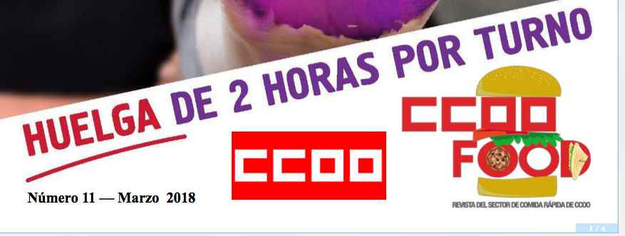 CCOO Food revista de Comida rápida