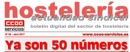 Boletín Hostelería Sindical CCOO número 50.