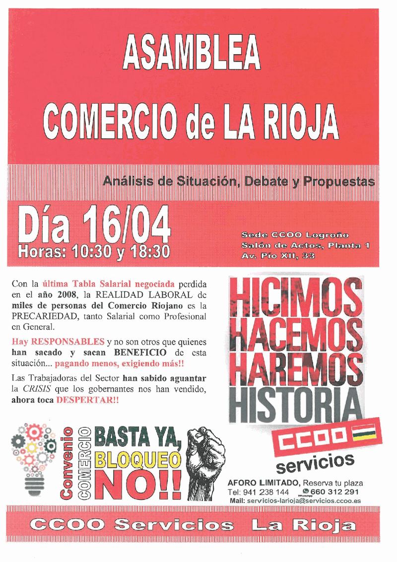 Asamblea comercio La Rioja CCOO