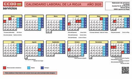 Servicios Ccoo La Rioja calendario laboral logroño 2008